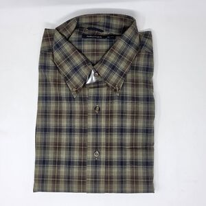 Nautica Men's Brown Plaid Long Sleeve Button Down Shirt Size XXL NWT